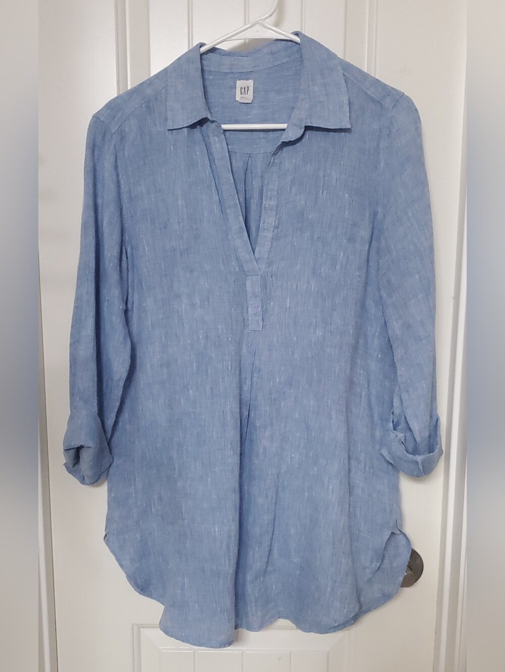 GAP Sky Blue Linen Tunic Shirt